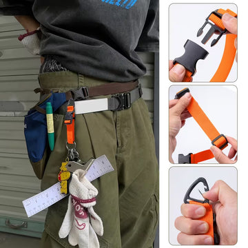 5/8 Pack Heavy Duty Orange Adjustable Extension Organizer with 3 Carabiner Clips